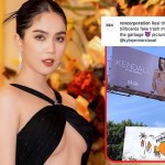 Ngọc Trinh bị nhãn hàng treo biển quảng cáo 'dằn mặt': 'Đồ nhái nên vứt thùng rác'